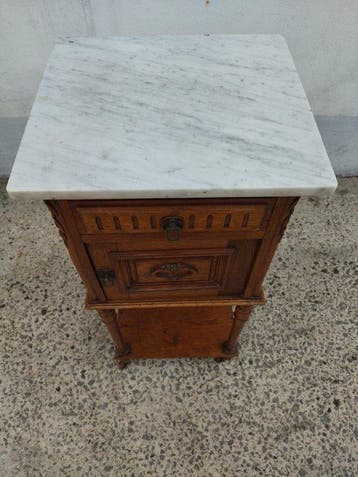 Tafel - nachtkastje - Eik - Antiek nachtkastje, Antiek en Kunst