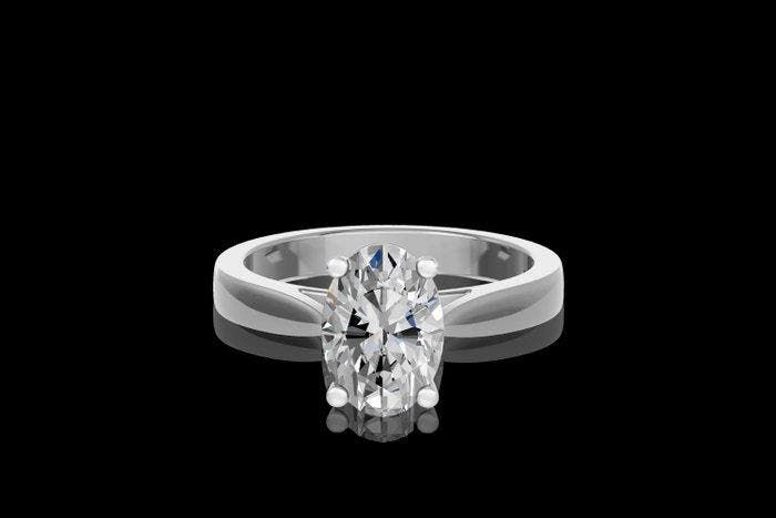 Ring - 14 karaat Witgoud - 2.01ct. tw. Diamant (Lab-grown), Bijoux, Sacs & Beauté, Bagues