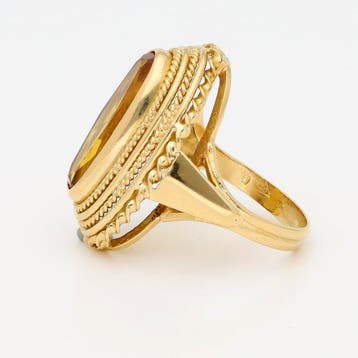 Ring - 18 karaat Geel goud Saffier