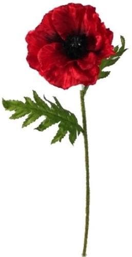 Papaver Poppy Rood Zijden 57 cm stuk, Maison & Meubles, Accessoires pour la Maison | Plantes & Fleurs artificielles