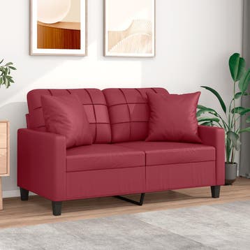 vidaXL Tweezitsbank / zetel met sierkussens 120 cm kunstleer, Verzenden, Nieuw