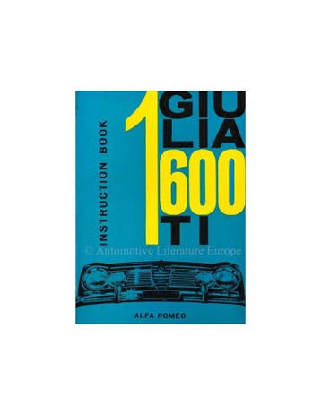 1962 ALFA ROMEO GIULIA 1600 TI INSTRUCTIEBOEKJE ENGELS