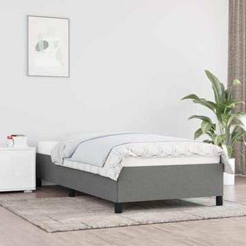 vidaXL Bedframe zonder matras 90x190 cm stof donkergrijs, Verzenden