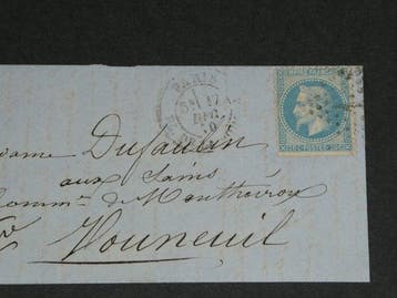 Frankrijk 1870 - Brief per ballon monté buiten Parijs, Gestempeld