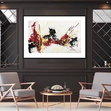 Dam Domido - Gold dripping - 150 x 90 cm - White background