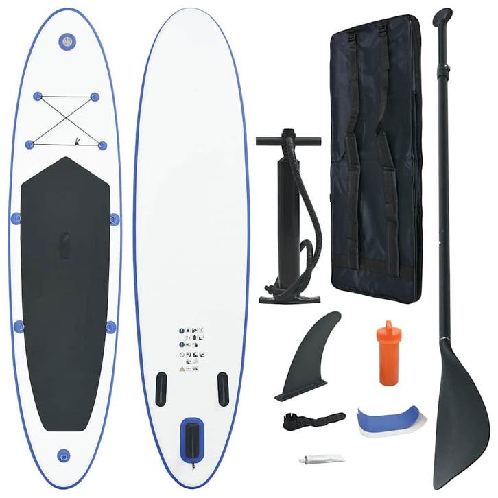 vidaXL Stand Up Paddleboardset opblaasbaar blauw en wit, Watersport en Boten, Suppen, Nieuw, Verzenden