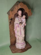 Beeld, Heilige Jozef met Kind in Nis - 47 cm - Porselein,
