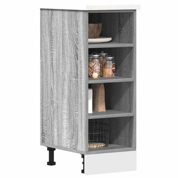 vidaXL Onderkast Riga 30x44,5x81,5cm bewerkt hout grijs, Huis en Inrichting, Verzenden, Nieuw