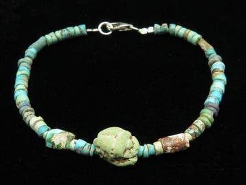 Égypte ancienne Bracelet en turquoise et perles faïence
