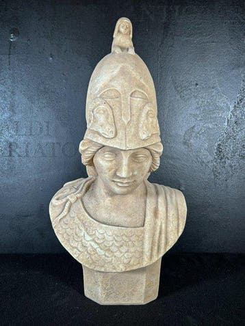 sculptuur, Busto Raffigurante la Dea Greca Atena - 56 cm -, Antiek en Kunst