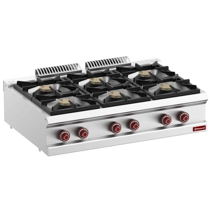 Fornuis | OPTIMA 700 | Gas | 6 Branders (6x 7kW) | Waakvlam, Articles professionnels, Horeca | Équipement de cuisine, Envoi
