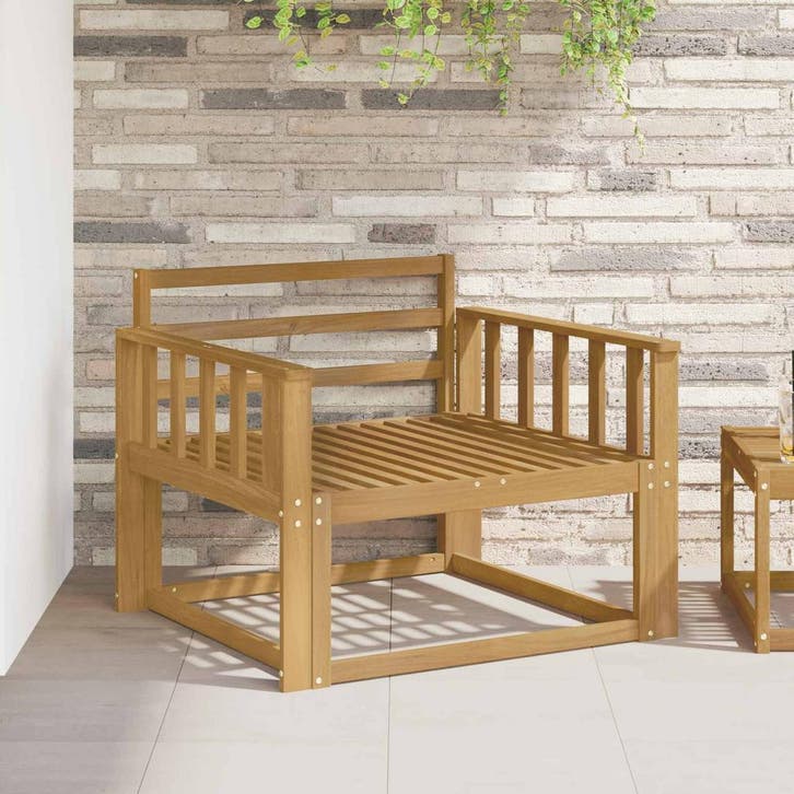 vidaXL Buiten Midden Sofa Massief Acacia Hout Wit, Maison & Meubles, Canapés | Repose-pieds & Poufs, Envoi
