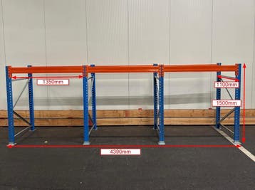 Palletstelling - 4 staanders 1500x1100 - Totale lengte: 4m39, Ophalen of Verzenden