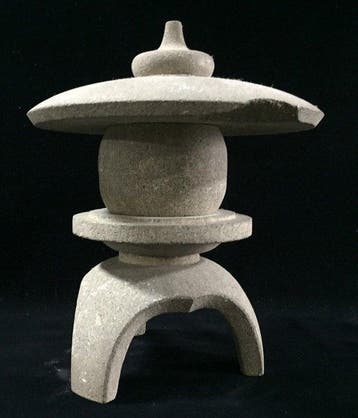Traditional Japanese Stone Lantern Yukimi-gata (Snow-viewing