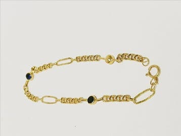 Armband - 18 karaat Geel goud Saffier, Nieuw