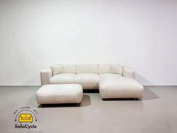 Hoekzetel wit in bouclé, hoek R – overstock, Verzenden