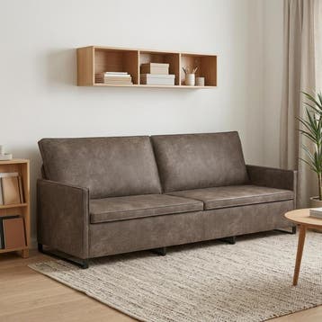 vidaXL 3-zits sofa Donkergrijs 220 x 81 x 82 cm Kunstsuède, Verzenden, Nieuw