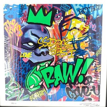 Richard Orlinski (1966) - RAW! Orange Giclee - incl black