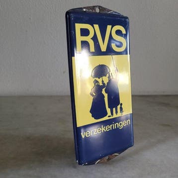 RVS Verzekeringen Deurpostje - Reclamebord - Emaille