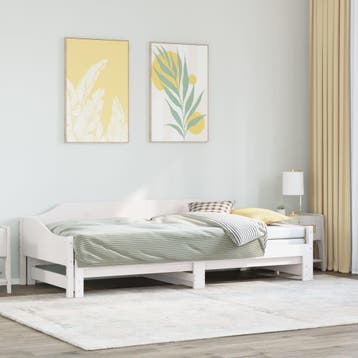 vidaXL Slaapbank met onderschuifbed 90x200 cm massief, Verzenden, Nieuw