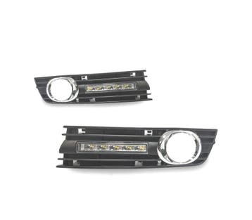 GRILLES LED DAYLIGHT POUR AUDI A4 B6 00-04 NOIR, Verzenden, Nieuw