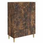 vidaXL Dressoir Gerookt eiken 66 x 34,5 x 95 cm Bewerkt hout, Verzenden