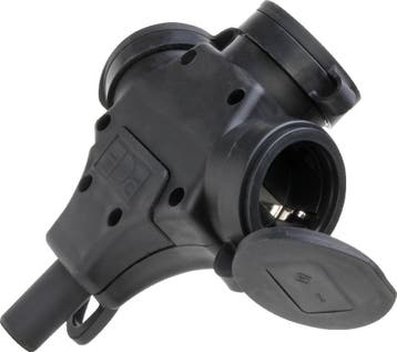 3V IP44 Rubber Contrast Plug With Cover Noir - 181605010, Bricolage & Construction, Verzenden