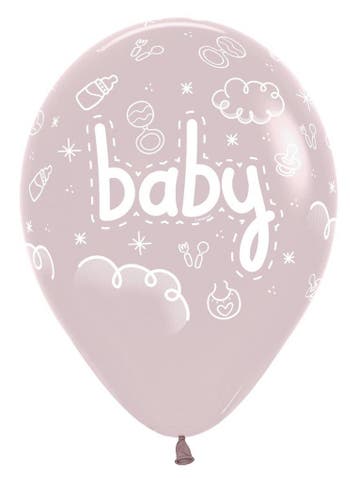 Ballonnen Baby Pastel Dusk Rose 30cm 25st, Verzenden, Nieuw