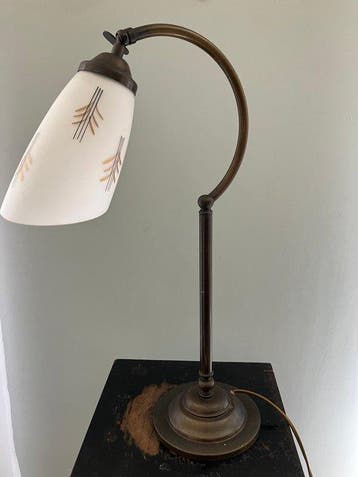 Lampe de bureau - Cuivre, Verre, Antiquités & Art
