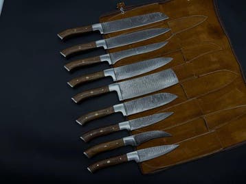 Japanese Style Kitchen Knife SET With Leather BAG Included -
