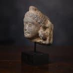 Gandhara Boeddha-hoofd in graniet - 10 cm