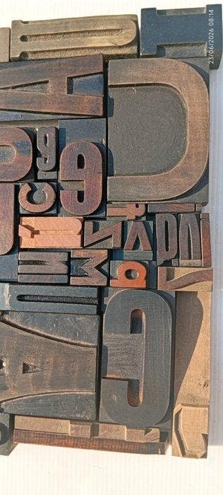 Drukblokken - Samenstelling van oude lettertypen - Italië -