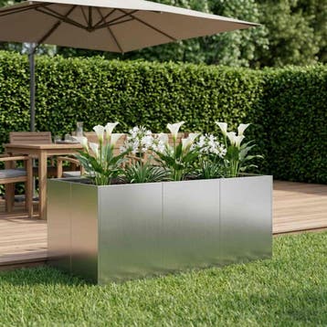 vidaXL Plantenbak zilver 120 x 80 x 60 cm Gegalvaniseerd, Tuin en Terras, Verzenden, Nieuw