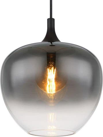 2dekans | Globo Hanglamp Maxy – Zwart – Smoke Glas – Ø29 cm, Ophalen of Verzenden, Nieuw