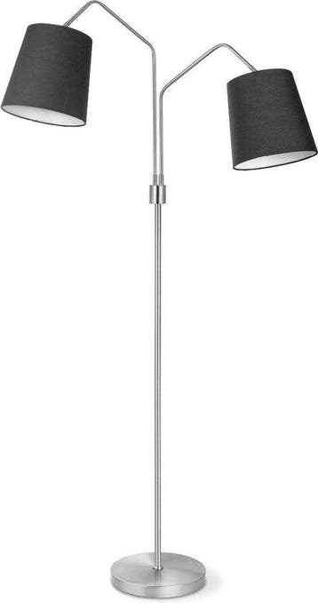 Home sweet home vloerlamp Flint 2 lichts - wit / mat staal, Verzenden