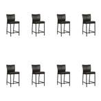 Set van 8 Leren barkrukken Revolt laag - Granada Graphite, Nieuw, Leer, Ophalen of Verzenden, 90 cm of meer