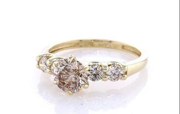 Zonder minimumprijs - Ring - 14 karaat Geel goud - 1.11ct.