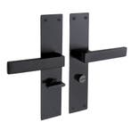 Deurklink Nova zwart met schild en WC-slot - deurbeslag v..., Ophalen of Verzenden, Nieuw, IJzer, Klink of Kruk