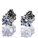 Zonder minimumprijs - Oorbellen - 14 karaat Witgoud -