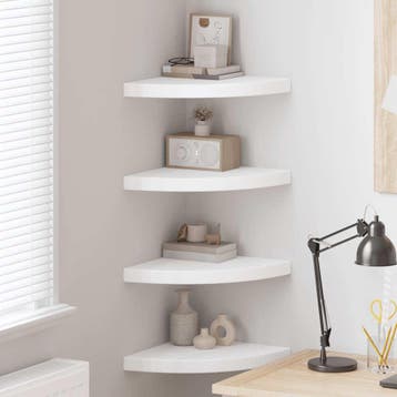 vidaXL Hoekschappen zwevend 4 st 35x35x3,8 cm MDF wit, Verzenden