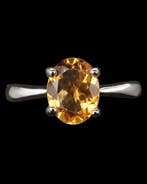 Citrien - Zilver, Het Zonlicht - Gouden Citrienring -