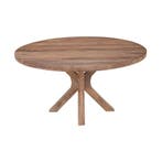 Mangohouten Eettafel Sun Rond 150 cm Houten onderstel, Verzenden