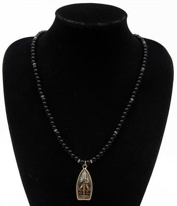 obsidiaan - halsketting - talisman Beschermengel Yaksha -