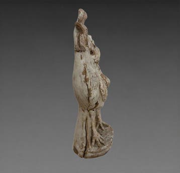 Oud-Grieks Terracotta Ganimedes die op een reusachtige haan