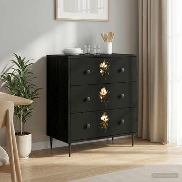 vidaXL Ladekast BREMEN Magnolia print 66 x 36,5 x 76 cm, Verzenden
