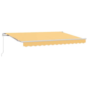 vidaXL Uitschuifbare luifel Zand 4 × 3 m Polyester en, Tuin en Terras, Zonneschermen, Verzenden, Nieuw