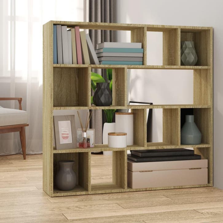 vidaXL Boekenkast / kamerscherm 105x24x102 cm sonoma, Huis en Inrichting, Woonaccessoires | Overige, Nieuw, Verzenden