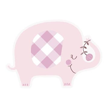 Baby Olifant Uitnodigingen Roze 8st, Verzenden
