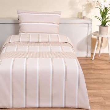 Mexx Home dekbedovertrek - beige - 1-persoons | 140 x, Verzenden, Nieuw