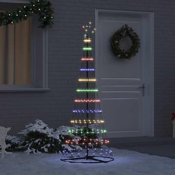 vidaXL LED kerstboom met 230 LED Multikleur 184.5 cm Metaal, Verzenden, Nieuw